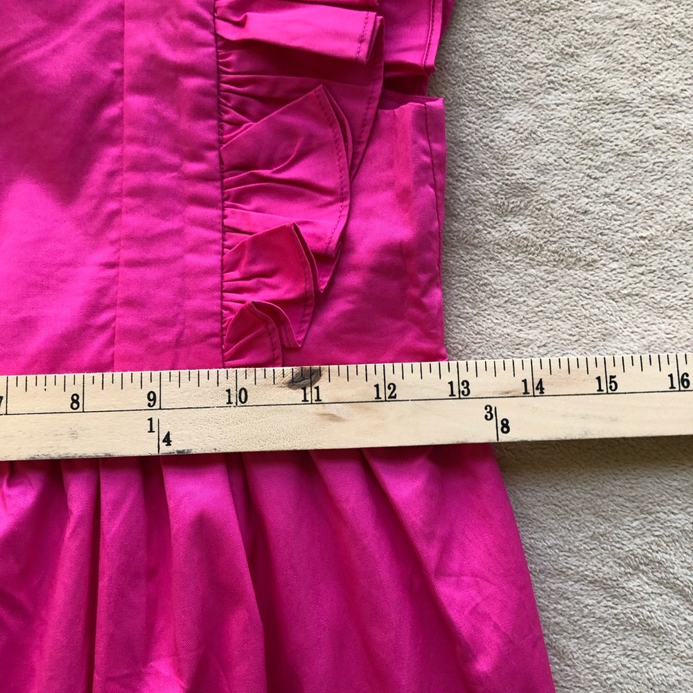 Bardot Fuschia Pink Flouncy Square Neck Ruffled Cotton Dress - Picture 7 of 10